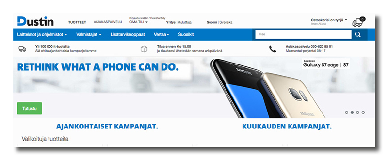 Dustin öppnar e-handel i Finland