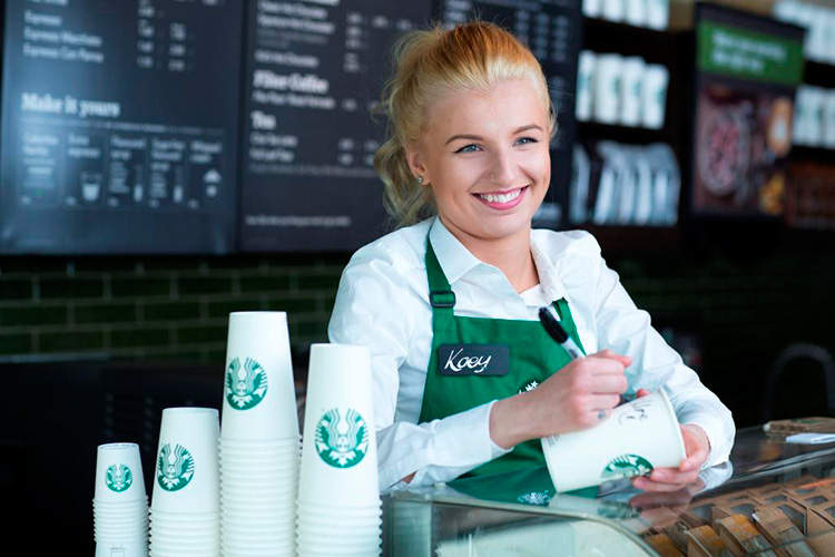 Starbucks första bara-mobil-butik