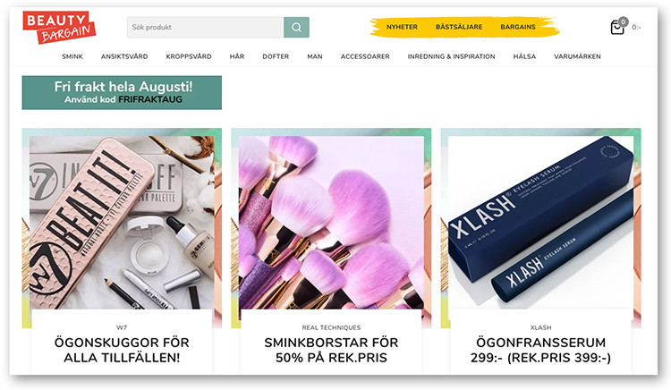 Premiär för Beauty Bargains e-handel