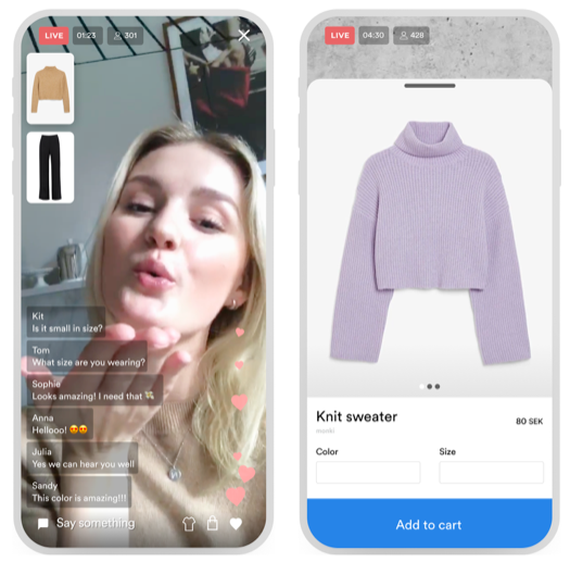 Live Video Shopping hos NA-KD och Monki