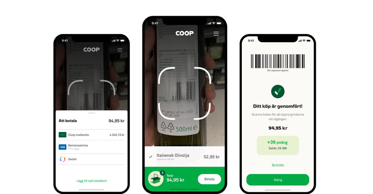 Självskanning med mobil hos Coop