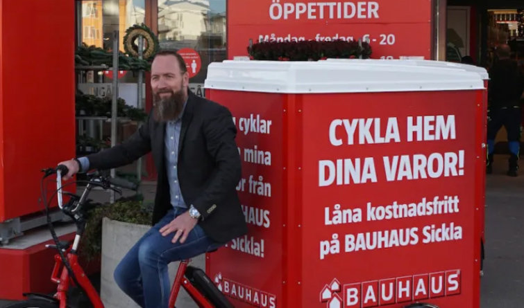 Bauhaus lånar ut eldrivna transportcyklar