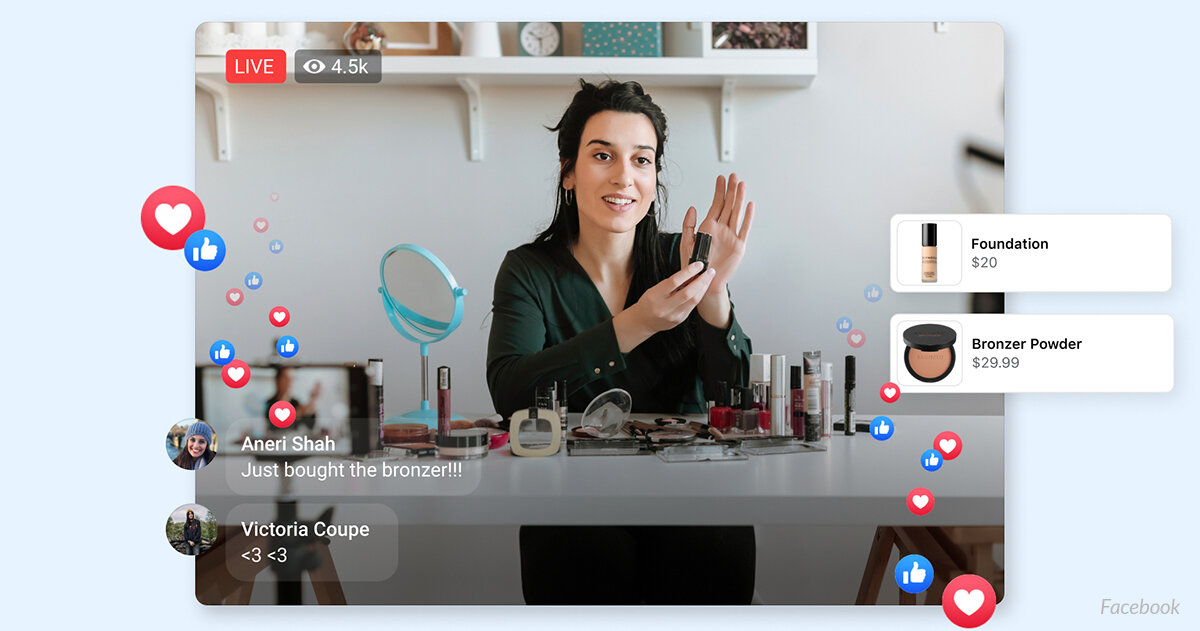 Facebook storsatsar på live shopping