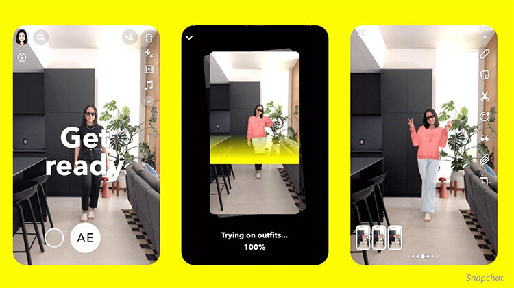 Virtuellt provrum i Snapchats shoppingtjänst